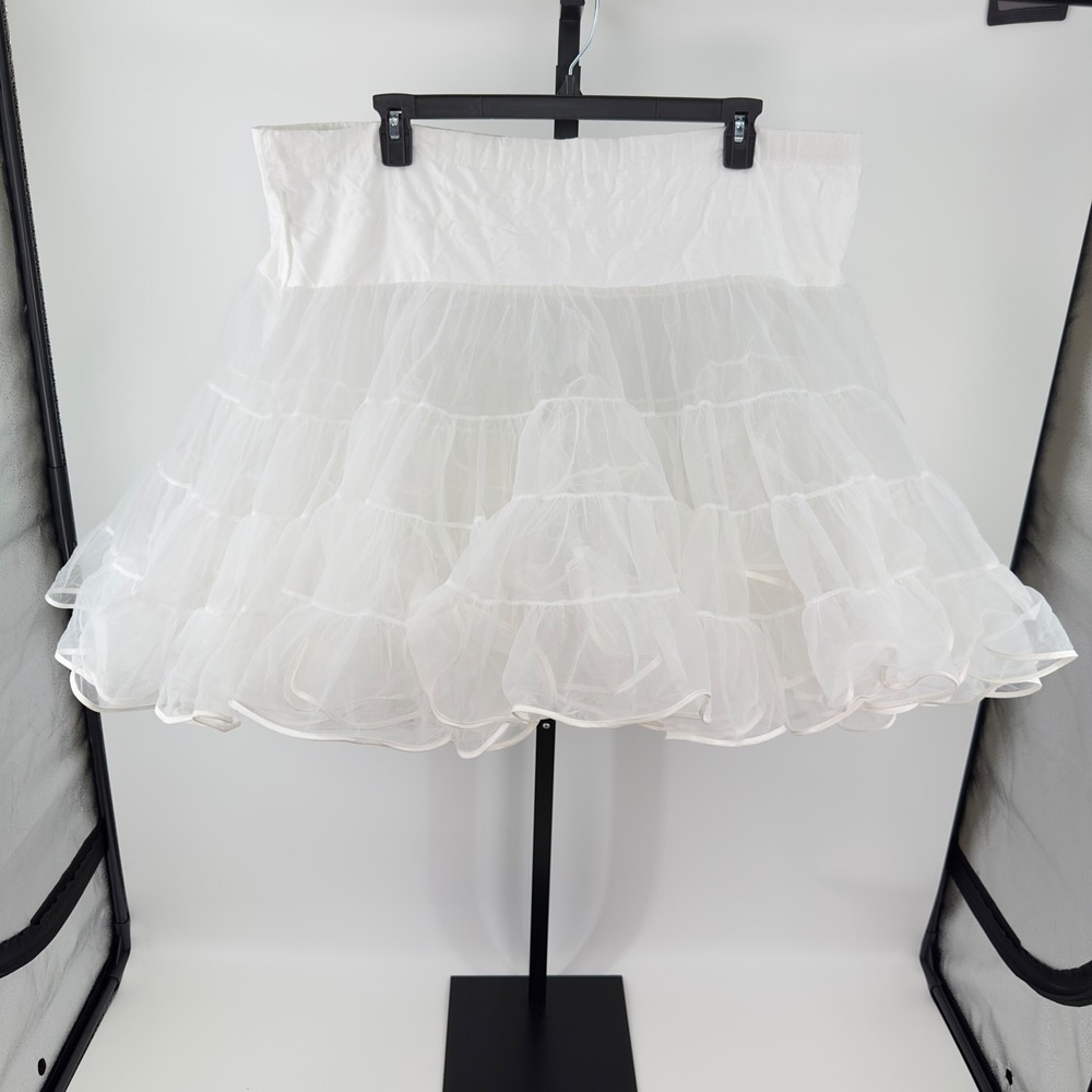 💃 Malco Modes 565 White Tiered Petticoat Crinoline Square Dance Skirt Medium